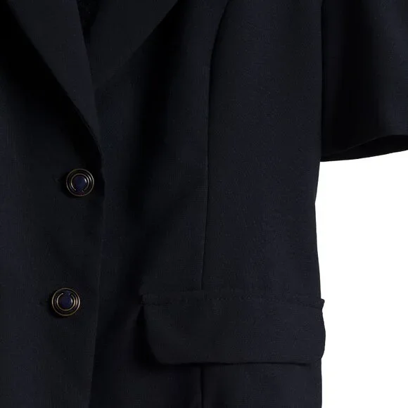 ENDE SA (Spain) Gabardine Viscose Blend Summer Blazer Midnight : L